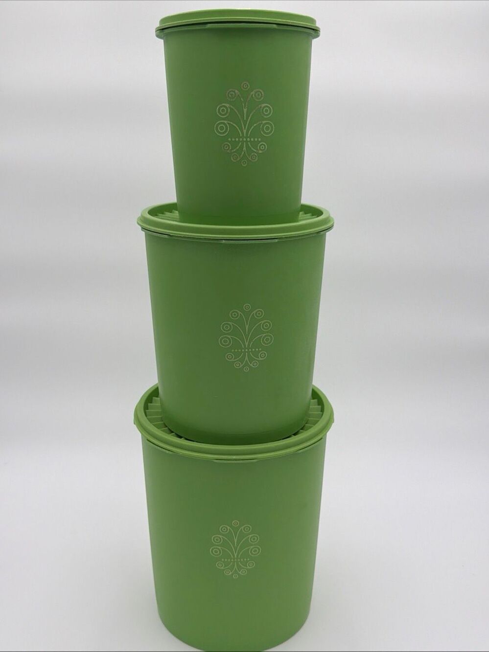 Tupperware Retro Canister Set of 3 Lime Green